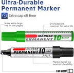 Thenshop 24 Pack Jumbo Permanent Markers Bulk: Large Chisel Tip Permanent Markers Quick Drying Waterproof Pallet Pens for Office Logistics Company and More(Black, Blue, Red and Green)