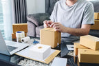 Eupako 4x4x2" Corrugated Box Mailers 50 Pack White Cardboard Small Shipping Boxes for Mailing (with 50 Stickers)