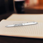 DISCOUNT PROMOS Custom Langham Ballpoint Ink Pen - Set of 100 Writing Pens for Work - Cool Pens for Writing, Black Ink, White