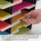 Desktop Organizer 12 Letter Tray Sorter Plus Riser Storage Base & 3 Storage Drawers - Ultimate Office TierDrop Desktop Organizer Stores All of Your Documents & Supplies in One Compact Modular System