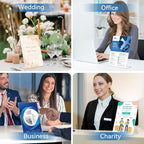 EHWINE 6 Pack 8.5 x 11 Acrylic Sign Holder, Clear Plastic Signs Display Stand, Vertical Slanted Back Paper Holder Stand up Table Top Sign Holders Flyer Stand Frames Suitable for Office Business Store