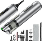 Mr.ego Car Vacuum Cleaner – 100000 RPM Cordless Handheld Vacuum with 20000Pa Suction, 4-in-1 Portable Vacuum Cordless Blower/Inflator, LED Light,Mini Vacuum Cleaner for Car, Office Desk & Home,Silver