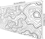 Wave Pattern Laptop Anti Slip Mouse Pad, Office Accessories Decorative Stitching Edge Gaming Mouse Pad 34.5x15.7 Inches