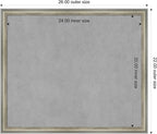 Amanti Art Silver Framed Magnetic Board 22x26 Medium Vision Board for use with Magnets, 100% Metal Sheet to Display Items as Office Decor or for Home Organization in mudroom, Kitchen or Kids Room