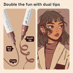 ARTISTRO 24 Skin Tone Acrylic Paint Markers - Paint Pens Dual Tip Brush + Fine Ideal for Calligraphy - Perfect for Fabric, Rock, Glass, Wood, DIY - Art Supplies, Stocking Stuffers, Christmas Gift Idea