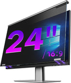 OMOTON Magnetic Computer Privacy Screen for 24 Inch 16:9 Aspect Ratio Computer Monitor, Hanging Removable Privacy Eye Protection Anti Glare Blue Light Shield Filter, Anti-Spy Protector
