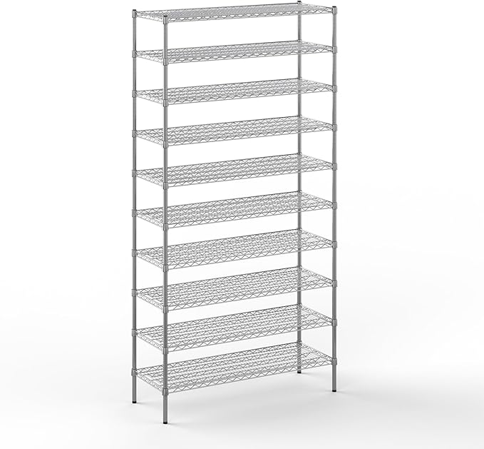 Regal Altair 18" Deep x 48" Wide x 96" Height Wire Shelving Kit | 10-Tier | NSF Commercial Storage Rack Unit