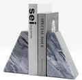 Karibiber Marble Bookends for Heavy Books, Decorative Book Ends for Shelves, Unique and Heavy-Duty Book Ends for Hardback Book & CDS, Stone Book Stopper, Modern Book Holder, Monte Grigi, Set of 2