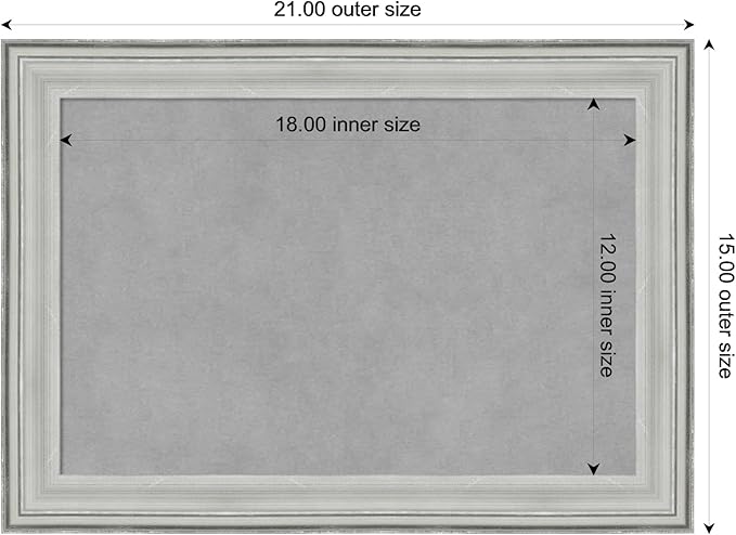 Amanti Art Silver Framed Magnetic Board 15x21 Small Vision Board for use with Magnets, 100% Metal Sheet to Display Items as Office Decor or for Home Organization in mudroom, Kitchen or Kids Room
