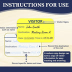 6 Pack of 1800 Visitor Badges Stickers Visitor Log Book with Carbon Copy Visitor Pass Stickers with Carbonless Visitor Name Tags Guest Registry Log Book for School Business Church