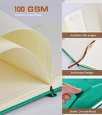 Biuwory Lined Journal Notebook for Women Men,256 Pages A4 Large Hardcover Leather Journals for Writing,Travel,Business,Work,School,College Ruled Notebooks for Note Taking, Diary Notepad 8.6"×11"