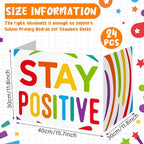 Honoson 24 Pcs Bulk Inspirational Privacy Folders for Students Cardboard Test Privacy Boards Motivational Words Desk Dividers Shield for Classroom School Study Supplies, 6 Styles (Gorgeous)