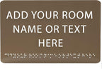 ADA CENTRAL SIGNS - 9" X6" Personalized Custom Sign - ADA Compliant Tactile Graphics Grade 2 Braille Text Acrylic Wall Signs - Add Your Room Name Text Sign for Home School Office Business Workplace