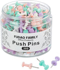 FUDAO FAMILY 300pcs Push Pins for Bulletin Board, Thumb Tacks for Wall Corkboard, Map Pins - Home Office School Craft Projects Plastic Head Steel Push Pin (Multi Color)