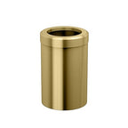 Gatco 1910B Modern Round Wastebasket, Brushed Brass- Stainless Steel Trash Can with Removable Lid, Leakproof, 3 Gallon Capacity for Bathroom, Bedroom, Kitchen, or Office