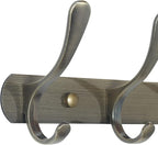 SKOLOO Modern Metal Wall Coat Rack with 5 Hooks, Sturdy Wall Hook Rack for Hanging Jacket, Clothes, Hat, Bronze