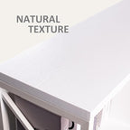 VAKATRELL 8 Cube Storage Organizer Bookshelf, Industrial Horizontal Bookcase, Accent Cubby Shelf, Media Console Table for Living Room, Home Office, 13.6" D x 63" W x 30.9" H, White