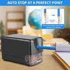 AFMAT Heavy Duty Electric Pencil Sharpener, Classroom Pencil Sharpeners for 6-11mm No.2/Colored Pencils, Auto Stop, Sharp Point, Save Pencils, Teachers Must Haves PSX3