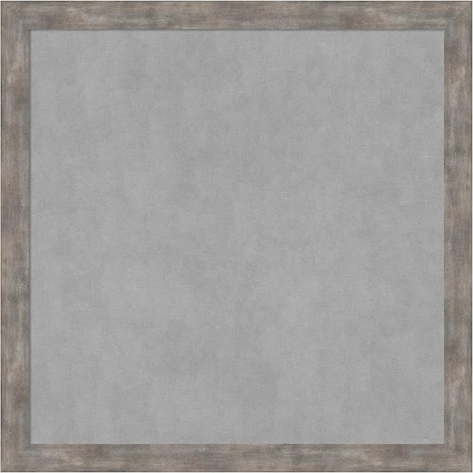 Amanti Art Silver Framed Magnetic Board 27x27 Medium Vision Board for use with Magnets, 100% Metal Sheet to Display Items as Office Decor or for Home Organization in mudroom, Kitchen or Kids Room