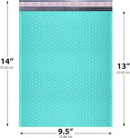 Teal 10x13 Inch Poly Bubble Mailers |Self Seal Padded Envelopes for Thick books | Air Cushioned Bubble Mailer | Usable Size 9.5x13 Inch | Waterproof Lightweight Mailing Shipping Bags | 200 Pack Bulk
