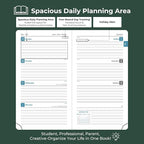 IN-LUXPRO Planner 2026 Daily Weekly and Monthly,6.5"x3.75",12 Months Spiral Bound Calendar Agenda with Self-adhesive Pen Holder,2026 Appointment Book with Vegan Leather Soft Cover,Green