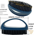 GKETN Small Scrub Brush with Nylon Bristles - Heavy Duty Cleaning Brush for Bathroom, Kitchen, Grout, Tiles - Non-Slip Teardrop Handle & Hangable Design - Deep Blue