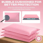 Light Pink Large Poly Bubble Mailers 12x15 inch | Self Seal Padded Envelopes Cushioned Bubble Mailer | Usable Size 12x15 | WaterProof | Lightweight mailing Shipping Bags | 100 Pack Bulk