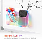 BEYGORM Magnetic Dry Erase Marker Holder for Whiteboard,Non-slip Acrylic Magnet Pen Holder for Fridge Refrigerator,Locker Organizer for Work,Locker Accessories,Pencil Cup for Desk(Colorful)