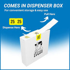 2025 Year Labels, Doctor Stuff 2025 Chart Stickers, Fluorescent Yellow Color Coded, USA Made Year Stickers for End Tab File Folders, 500 Labels/Roll in a Dispenser Box, 3/4" x 1-1/2"