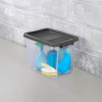 Sterilite 18-Pack Modular Stacker Box, Durable Clear Plastic Storage Bins with Latching Lids, 30 Quart - Stackable Organizing Container Boxes for Closet, Bathroom, and Office