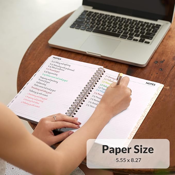 SUNEE 2026 Planner, Weekly and Monthly Calendar Planner, January 2026-December 2026, Daily Agenda with Tabs, Note Pages, Spiral Binding, 6.4"x8.3", Black