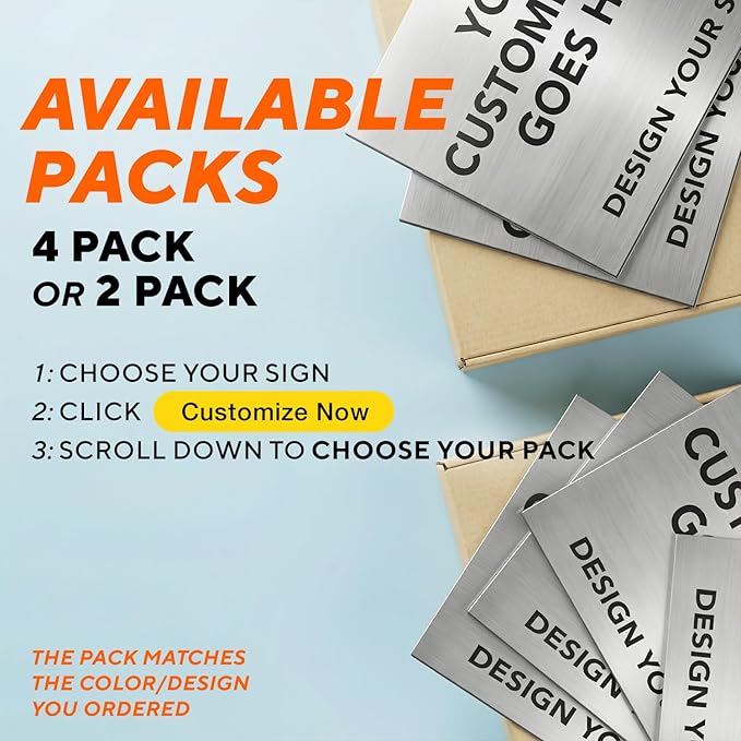 Custom Outdoor Aluminum Signs, Personalized Business Signs, Waterproof Silver Brushed Metal 36x24 In