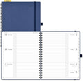 POPRUN 2026 Weekly and Monthly Planner Calendar, January 2026 - December 2026,Large 8.5'' x 10.5'' Spiral Bound Appointment Book, Includes Monthly Tabs, Inner Pocket,Soft Cover - Navy Blue