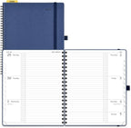 POPRUN 2026 Weekly and Monthly Planner Calendar, January 2026 - December 2026,Large 8.5'' x 10.5'' Spiral Bound Appointment Book, Includes Monthly Tabs, Inner Pocket,Soft Cover - Navy Blue