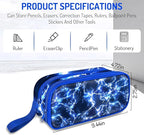Fitvc Large Pencil Case for Boys,Lightning Boys Pencil Pouch for Kids Teens School,Large Capacity Pen Box Marker Organizer for School