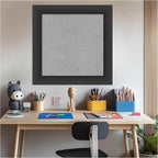 Amanti Art Black Framed Magnetic Board 25x25 Medium Vision Board for use with Magnets, 100% Metal Sheet to Display Items as Office Decor or for Home Organization in mudroom, Kitchen or Kids Room