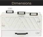 BLU MONACO White Desktop Mail Organizer with Drawer | Three-Tier Wooden Mail Holder with Gold Label Holders | Countertop Document and Bill Organizer for Home or Office