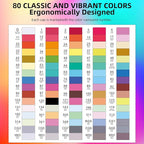 HOMESILMO 80 color alcohol permanent art mark, fine chiseled double pointed mark set, adult sketching, artist comfortable coloring illustration, adult coloring book, art gift set