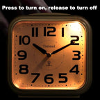Tinload 5.5" Large Analog Alarm Clock Silent Non Ticking, Gentle Wake, Beep Sounds, Increasing Volume, Battery Operated Snooze and Manual Light, Easy Set
