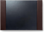 Leatherology Brown Classic Desk Pad – Full-Grain Leather Office Desk Mat with Liftable Side Rails, Non-Leather Writing Surface & Micro-Suede Bottom | Refined Desk Protection for Home or Office