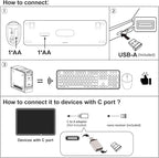 MOFII Wireless Keyboard and Mouse Combo,2.4GHz Retro Full-Size Keyboard with Number Pad and Cute Wireless Mouse for Computer PC Desktops Laptop WindowsxP/7/8/10(Milk Tea Colorful-B)