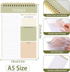 Thboxes 2 Packs To Do List Notepad, Total 208 Pages To Do List Notebook A5 Undated Daily Planner Notepad with Task Checklist Home Office School Supplies