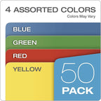 Pendaflex File Jackets, Color File Folders with 2 inch Expanding Sides, Color Assortment May Vary, Letter Size, Straight Cut Tab, 50/Box (B3043DTAST)