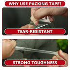 SWRT 2.7Mil Thick Ultra Clear Packing Tape, 24 Rolls Heavy Duty Packaging Tape for Shipping Packaging Moving Mailing, Thicker Sealing Tape-1.88" x 60 Yards Per Roll, 1440 Total Yards