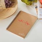 Custom Spiral Notebook - Upload Your Own Photo/Logo/Text, Set of 4 Personalized Journals, A5 Kraft Soft Cover, 120 Pages, 8.4 x 5.8 Inch, Customizable Notebooks for Gifts, Office or Business,Blue