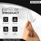 KuanStore 50Pcs Cubicle Hooks - Fabric Panel Wall Hooks with Clear Storage Box for Office, Home, School Decor & DIY Parties