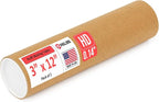 Paclord 3" x 12" Heavy-Duty Reinforced Cardboard Mailing Tube, Pack of 1 Tube with 2 Caps – Secure USPS Approved – Great for Shipping and Storing of Prints, Artwork, Posters or Documents