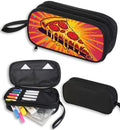 AnySmic Pizza Pencil Case for Boys Girls, Large Durable Pencil Pouch for Kids, Polyester Big Capacity Pen Case Gifts, Double Zipper, Food Single-sided Printed Bag Organizer