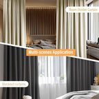 MaKefeile Room Divider Curtains with Flexible Ceiling Tracks Set,Blackout Curtain Ceiling Mount Curtain Track Privacy Room Dividers Ceiling Track Curtain Rod(White Drape & Black Rail W 12.5 × H 9 FT)