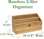 Lipper International 808 Bamboo Wood 2-Slot Office Supply Desk Organizer, 10 3/4" x 4 1/8" x 6"